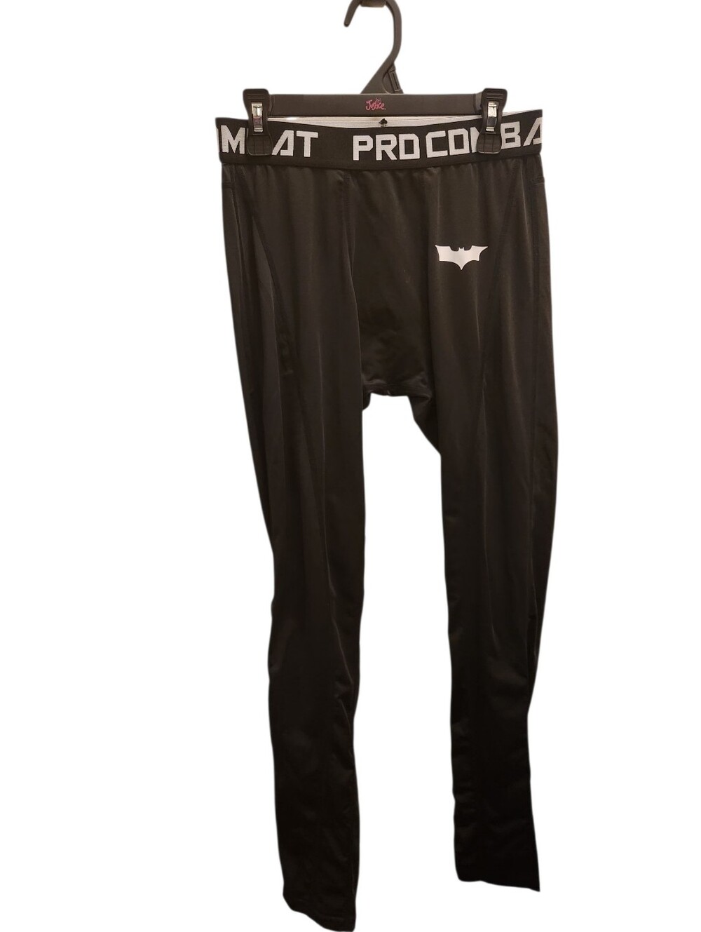 Pro Combat Black Men's Compression Baselayer Tights with Bat Logo